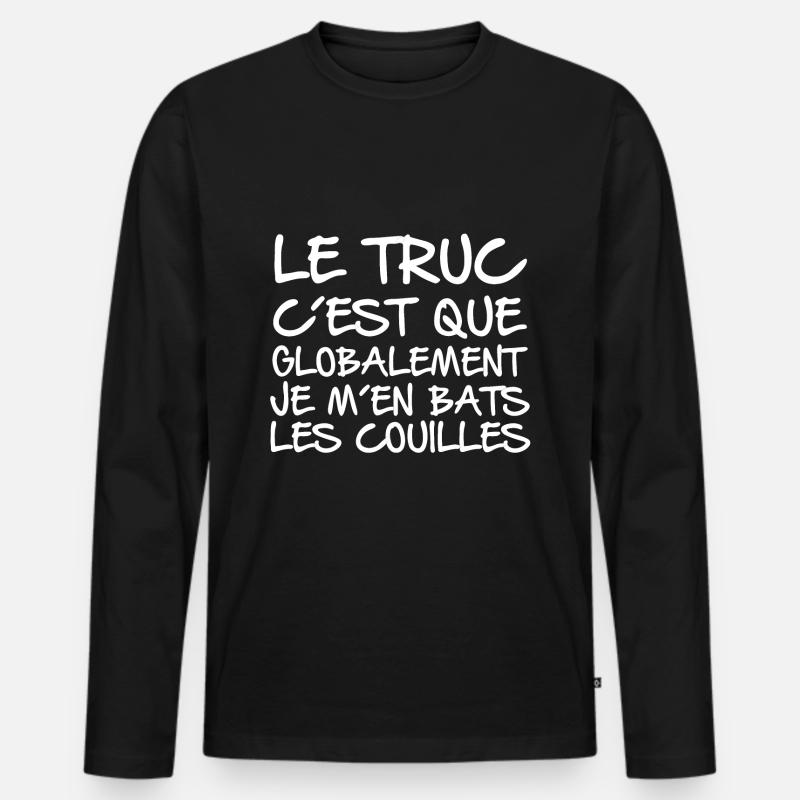Ich schlage meine Eier - Männer Premium Bio Langarmshirt - Schwarz