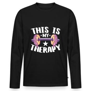 Entraînement, Fitness, Gym, Entraînement, Sports, Fun - T-shirt manches longues Premium bio Homme - noir - Devant - Nico (187cm)