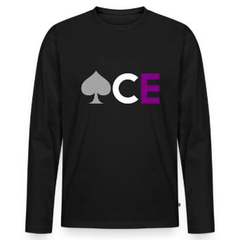Asexual Pride - Ace Asexualität CSD Ace - Männer Premium Bio Langarmshirt - Schwarz - Vorne - Nico (187cm)