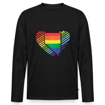 Stolz LGBT Nevada - Männer Premium Bio Langarmshirt - Schwarz - Vorne - Nico (187cm)