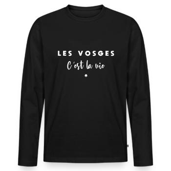 Les vosges c est la vie - T-shirt manches longues Premium bio Homme - noir - Devant - Nico (187cm)
