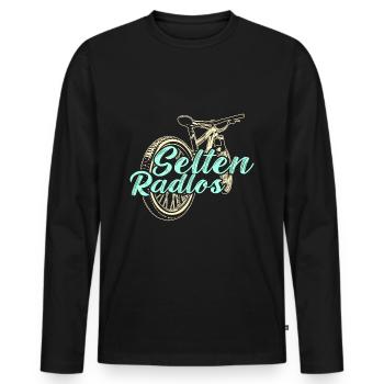 Coole Fahrrad und Mountainbike Geschenke MTB - Männer Premium Bio Langarmshirt - Schwarz - Vorne - Nico (187cm)