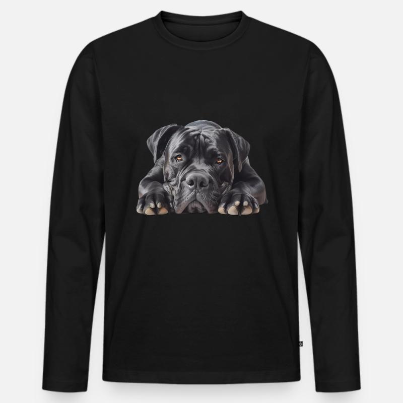 Cane Corso - Männer Premium Bio Langarmshirt - Schwarz