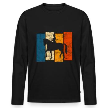 Dressage Équitation Cavaliers de dressage Équitation Équitation - T-shirt manches longues Premium bio Homme - noir - Devant - Nico (187cm)