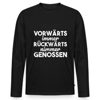 DDR Nostalgie Spruch Geschenk - Männer Premium Bio Langarmshirt - Schwarz - Vorne - Nico (187cm)