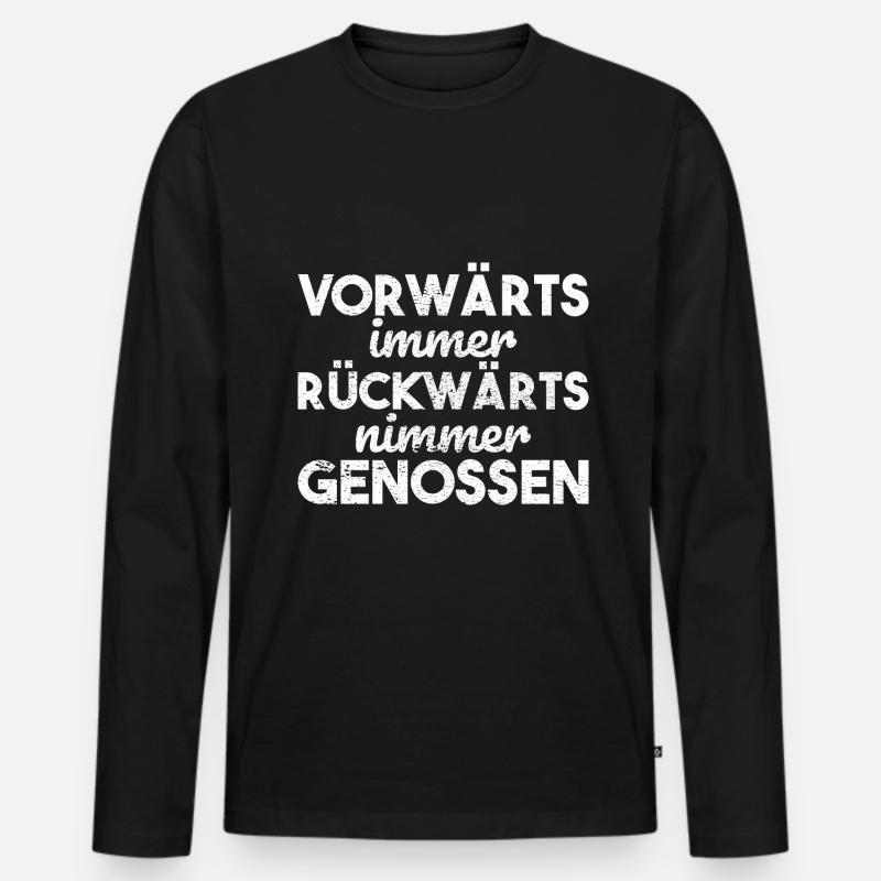 DDR Nostalgie Spruch Geschenk - Männer Premium Bio Langarmshirt - Schwarz