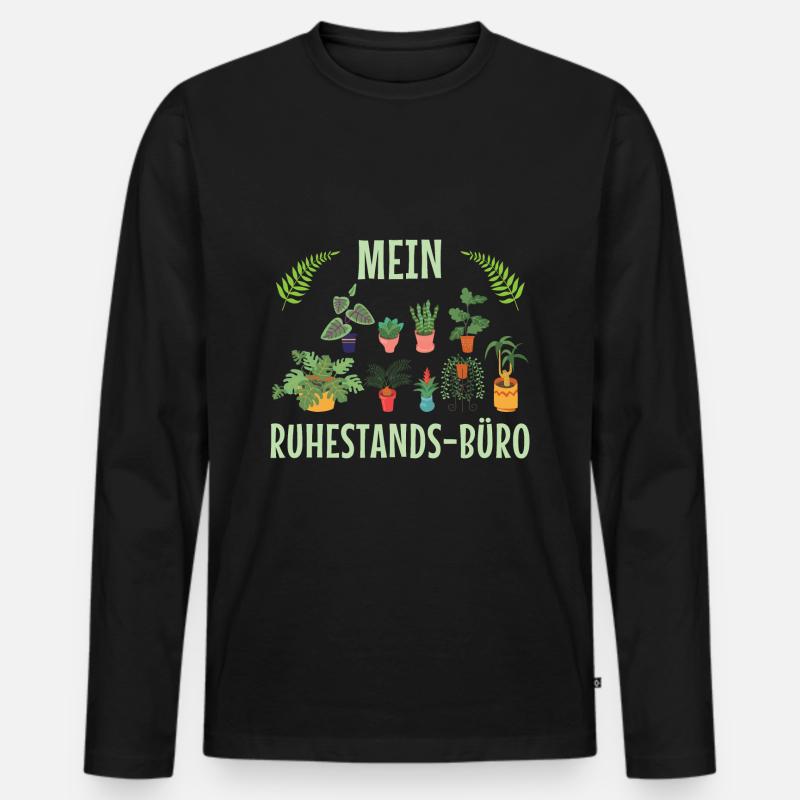 Mein Ruhestands-Büro - Männer Premium Bio Langarmshirt - Schwarz