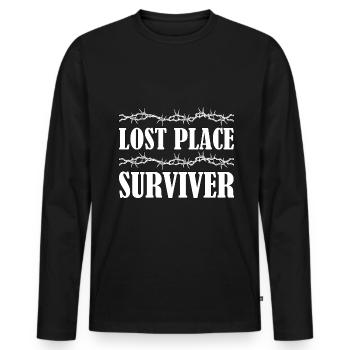 Lost Place Urbexer Urban Gift - Men's Premium Organic Long Sleeve Shirt - black - Front - Nico (187cm)