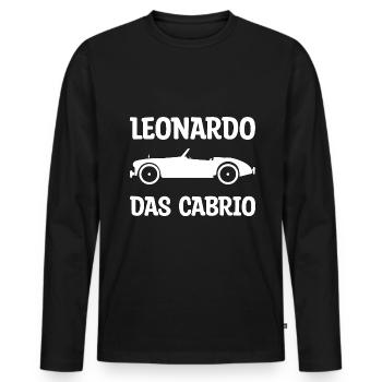 Leonardo das Caprio Geschenk - Männer Premium Bio Langarmshirt - Schwarz - Vorne - Nico (187cm)