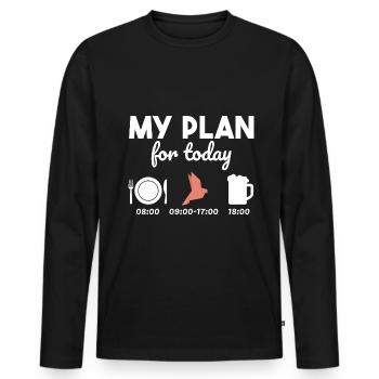 Origami Papier Japan Bier Geschenkidee - Männer Premium Bio Langarmshirt - Schwarz - Vorne - Nico (187cm)