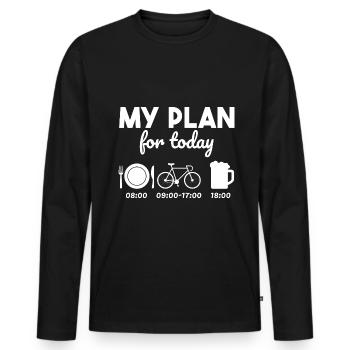 Vélo de route Cadeau cycliste - T-shirt manches longues Premium bio Homme - noir - Devant - Nico (187cm)