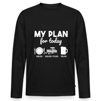 Ponton Boot Bootsfahrt Fluss Geschenkidee - Männer Premium Bio Langarmshirt - Schwarz - Vorne - Nico (187cm)