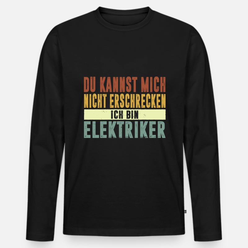 Elektriker Spruch - Männer Premium Bio Langarmshirt - Schwarz