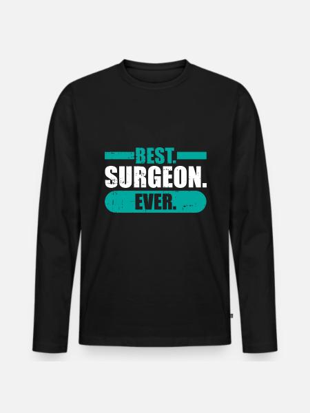 Chirurg - Männer Premium Bio Langarmshirt - Schwarz