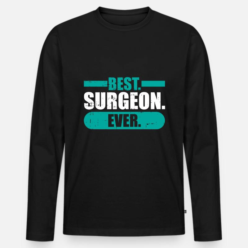 Chirurg - Männer Premium Bio Langarmshirt - Schwarz