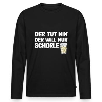 Pfälzer wine spritzer spritzer funny gift Pälzer - Men's Premium Organic Long Sleeve Shirt - black - Front - Nico (187cm)