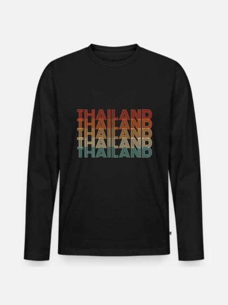 Thailand - Männer Premium Bio Langarmshirt - Schwarz