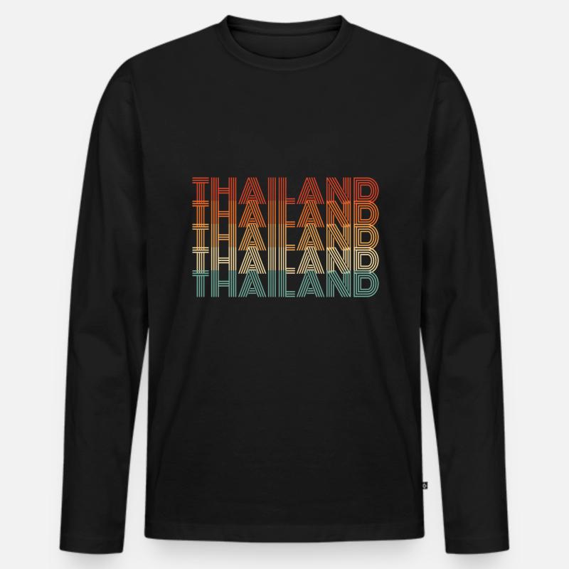 Thailand - Männer Premium Bio Langarmshirt - Schwarz