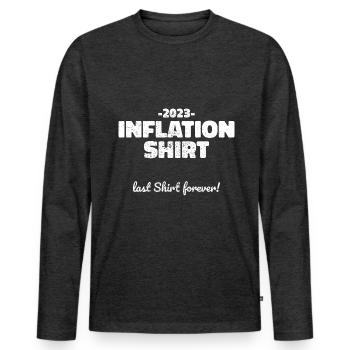 Inflazione 2023 Preventivo Regalo - Maglia a manica lunga ecologica premium da uomo - antracite melange - Fronte - Nico (187cm)