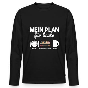 Sushi Japan Essen Bier Geschenkidee - Männer Premium Bio Langarmshirt - Schwarz - Vorne - Nico (187cm)