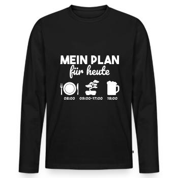 Bonsai Baum Japan Spruch Geschenk - Männer Premium Bio Langarmshirt - Schwarz - Vorne - Nico (187cm)