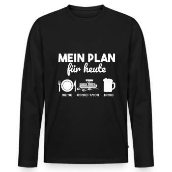 Ponton Bootsfahrt maritim Fluss Geschenk - Männer Premium Bio Langarmshirt - Schwarz - Vorne - Nico (187cm)