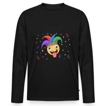 Clown, Carnival, Carnival, Carnival Costume, Parade, Celebration, Jester, - Men's Premium Organic Long Sleeve Shirt - black - Front - Nico (187cm)