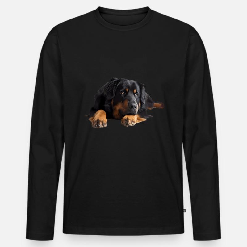 Hovawart - Männer Premium Bio Langarmshirt - Schwarz
