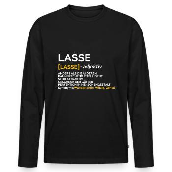 Lasse - Männer Premium Bio Langarmshirt - Schwarz - Vorne - Nico (187cm)