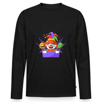 Clown Karneval Fasching Kostüm Umzug Feiern Narr - Männer Premium Bio Langarmshirt - Schwarz - Vorne - Nico (187cm)