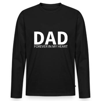 Papa: Für immer in meinem Herzen. Gestaltung des Denkmals - Männer Premium Bio Langarmshirt - Schwarz - Vorne - Nico (187cm)