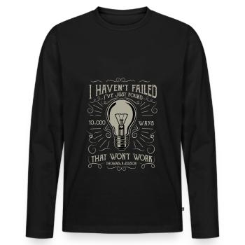 Erfinder der Glühbirne | Edison - Männer Premium Bio Langarmshirt - Schwarz - Vorne - Nico (187cm)