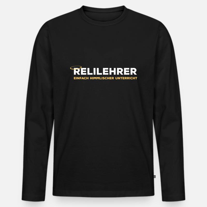 Relilehrer Religion Referendar Religionslehrer - Männer Premium Bio Langarmshirt - Schwarz