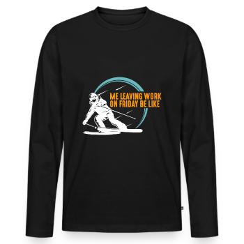 Quitter le travail le vendredi, Alpen, Sölden, Après, Fun - T-shirt manches longues Premium bio Homme - noir - Devant - Nico (187cm)