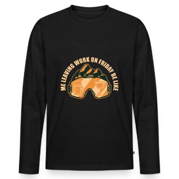 Quitter le travail le vendredi, funshirt, ski, Alpes, neige - T-shirt manches longues Premium bio Homme - noir - Devant - Nico (187cm)