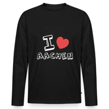 Aix-la-Chapelle, Allemagne, Cathédrale d’Aix-la-Chapelle Allemagne - T-shirt manches longues Premium bio Homme - noir - Devant - Nico (187cm)