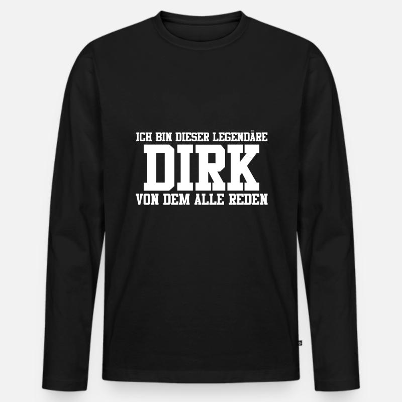 Dirk Name Design - Männer Premium Bio Langarmshirt - Schwarz