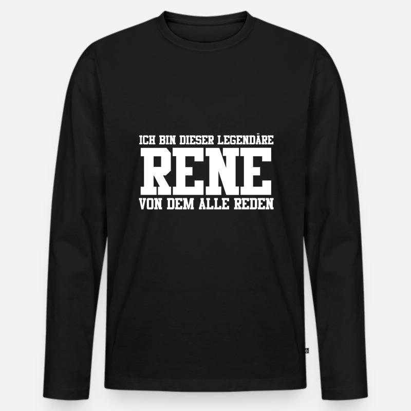 Rene Name Design - Männer Premium Bio Langarmshirt - Schwarz