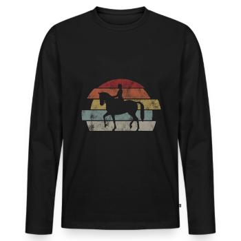 Dressage Dressage Dressage Rider Riding Horse - Men's Premium Organic Long Sleeve Shirt - black - Front - Nico (187cm)