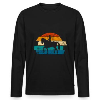 Dressage Dressage Dressage Rider Riding Horse - Men's Premium Organic Long Sleeve Shirt - black - Front - Nico (187cm)