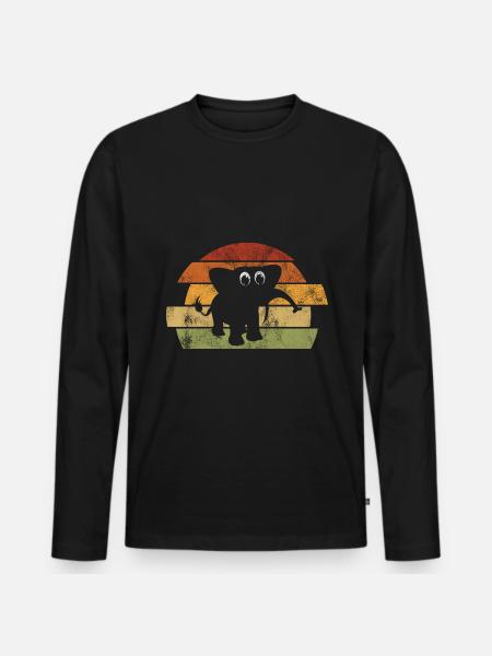Eléphant éléphant pour enfants - T-shirt manches longues Premium bio Homme - noir