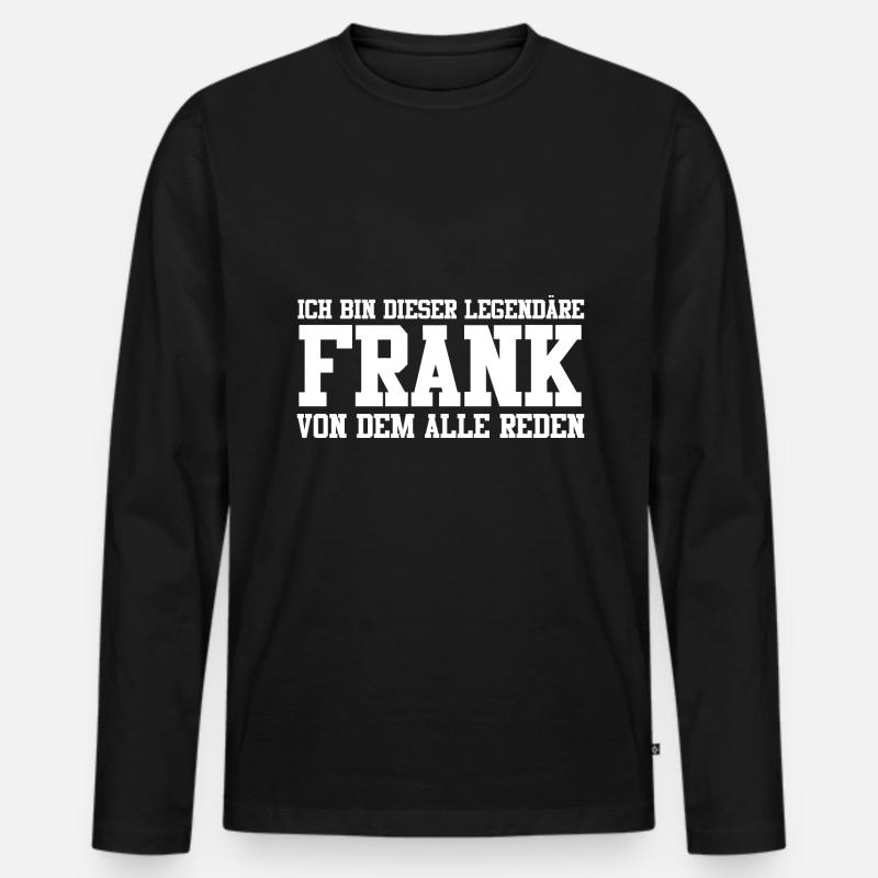 Frank Name Design - Männer Premium Bio Langarmshirt - Schwarz