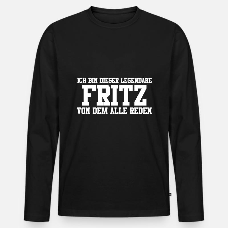 Fritz Name Design - Männer Premium Bio Langarmshirt - Schwarz