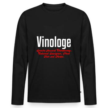 Vino-Loge Perfekt Für Weinliebhaber Und Wein-Trink - Männer Premium Bio Langarmshirt - Schwarz - Vorne - Nico (187cm)