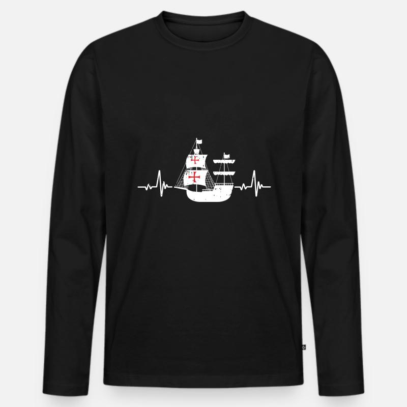 Christopher Columbus - Männer Premium Bio Langarmshirt - Schwarz