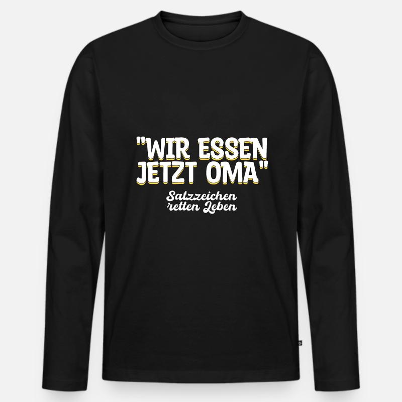 Oma Deutsch Lehrer Geschenk - Männer Premium Bio Langarmshirt - Schwarz
