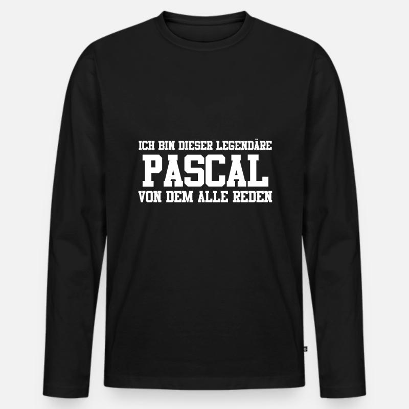 Pascal Name Design - Männer Premium Bio Langarmshirt - Schwarz