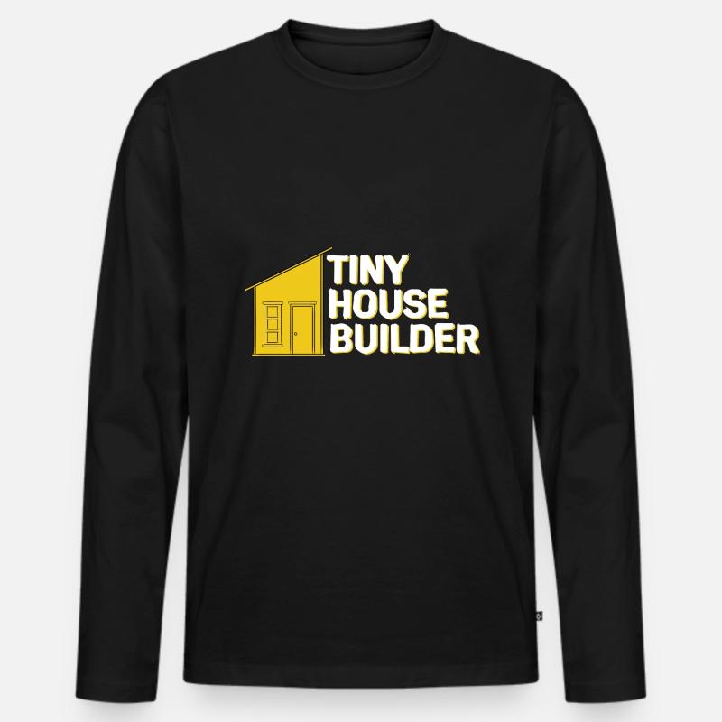 Tiny House - Männer Premium Bio Langarmshirt - Schwarz