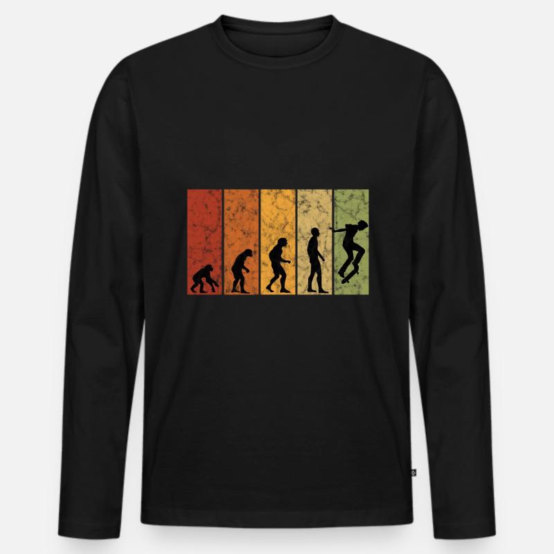 Evolution Skateboarder Skateboard Skater Skate - Männer Premium Bio Langarmshirt - Schwarz