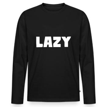 Lazy - Men's Premium Organic Long Sleeve Shirt - black - Front - Nico (187cm)